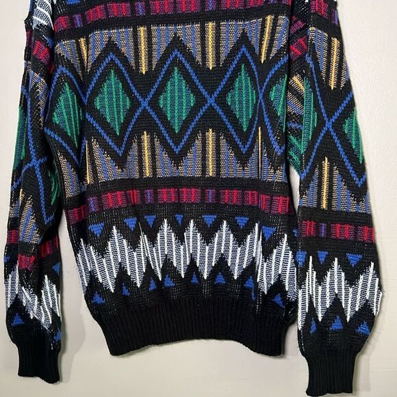 Honeywell & Todd 80s Multicolor Diamond Oversized Sweater - Picture 9 of 9